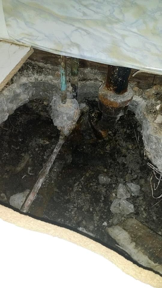Before: Sewer Line Repair & Cleanout Install